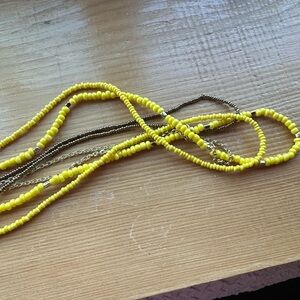 Yellow and Gold Beaded Necklace